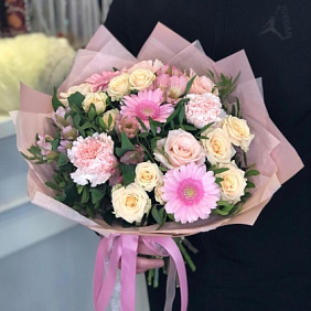 Букет цветов "Розовый вечер" №163
