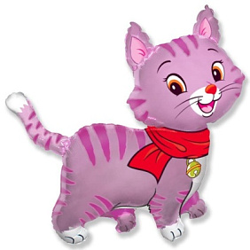 Фигура шар "Любимый котенок" фуксия 81 см