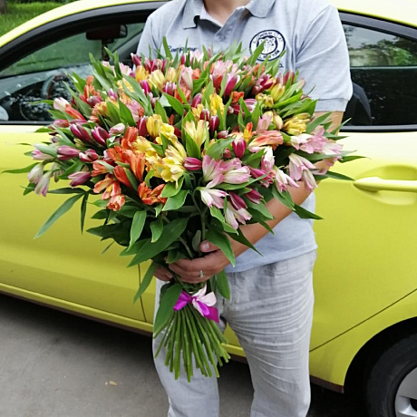 Букет цветов Охапка альстромерий - Фото 5