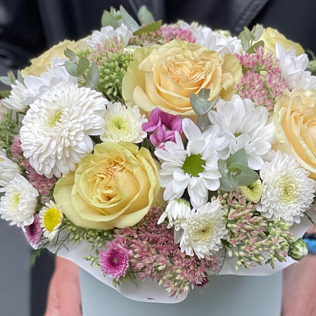 Шляпная коробка цветов Любимой - Фото 4