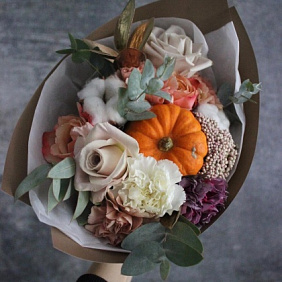 Осенний букет с тыквой №160