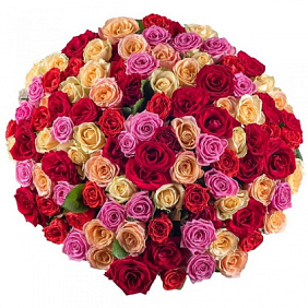 Букет из 151 разноцветной розы