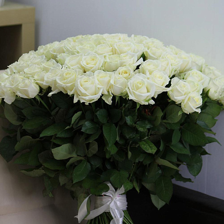 151 белая роза 60 см - Фото 4