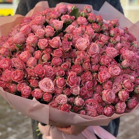 Букет из 75 кустовых роз «Бомбастик» - Фото 2
