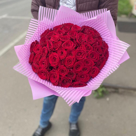Букет из 51 красной розы - Премиум - Фото 5