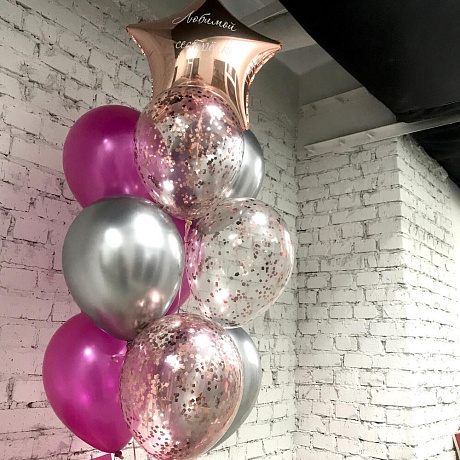 Розовая коробка с фонтаном и индивидуальной надписью - Фото 2