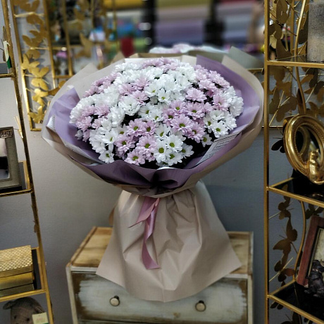 Букет гигант из хризантемы - Фото 2