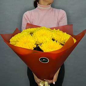 Букет цветов "Деко жёлтая 9"