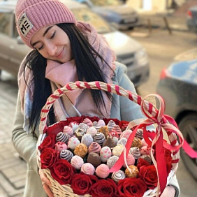 Корзина с зефиром L
