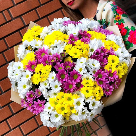 Букет из кустовых хризантем - Фото 2