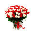 101 красно-белая роза (70 см) - Фото 2