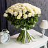 Белые розы премиум класса 101 роза - Фото 1