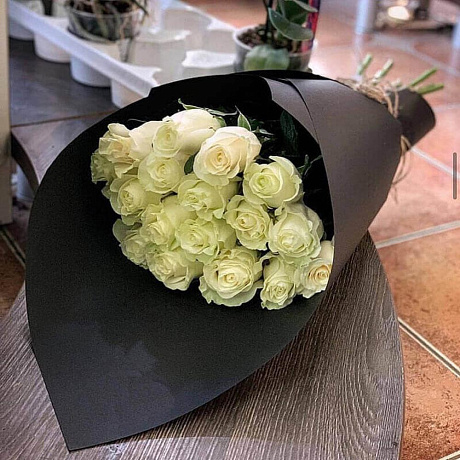 Букет из 25 роз Аваланж Вайт - Фото 2