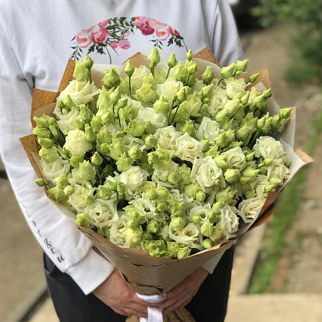 Эустома. Букет из 29 белой эустомы. N480 - Фото 3