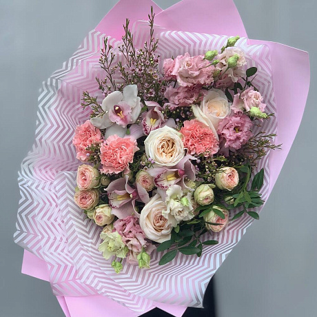 Букет цветов со вкусом L розовый - Фото 3