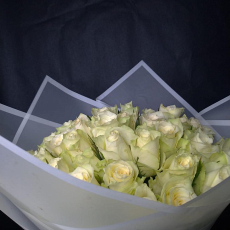 Монобкет из белой розы - Фото 5