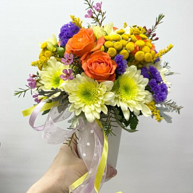 Букет "Цветочный стаканчик-комплимент" №161