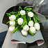 Стильный букет из белых тюльпанов - Фото 6