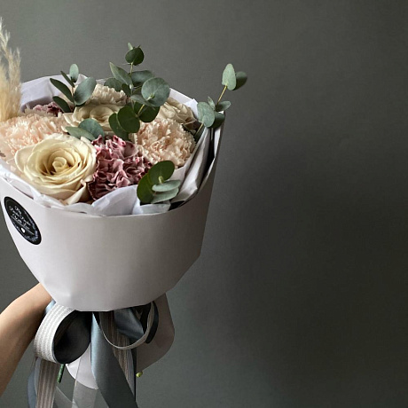 Букет «Капучино с малиной» - Фото 4