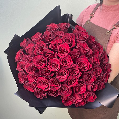 Букет из 51 красной розы 60 см - Фото 3