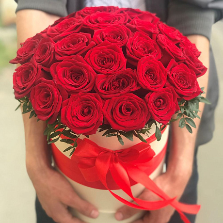 Коробки с цветами. Розы. Красные. N152 - Фото 5