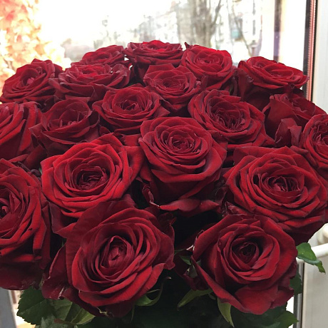 Букет из 19 бордовых роз №160 - Фото 4