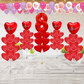 Композиция из шаров "С 8 МАРТА!" Комплекс