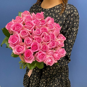 Букет из 35 розовых роз №160