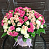 Кустовые розы в шляпной коробке №160 - Фото 2