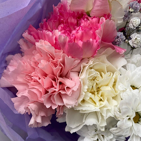 Букет с кустовой хризантемой - Фото 4