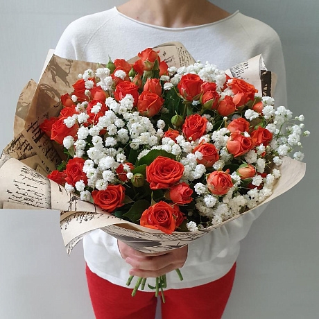 Букет цветов Оранжевое лето - Фото 3