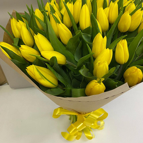 Букет из желтых тюльпанов №162 - Фото 3