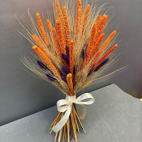 Букет из лагуруса и амаранта - Фото 3