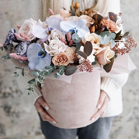 Коробка с цветами "Блю парфюм" №2