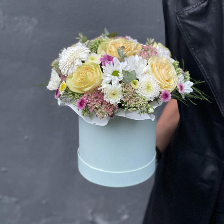 Шляпная коробка цветов Любимой - Фото 2