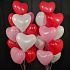 Латексные красные розовые и белые сердца 25 шт - Фото 1