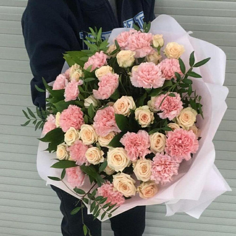 Букет цветов Розово - кремовый - Фото 2