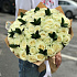 Розы. Букет из 71 белой розы. 50 см. N4 - Фото 3