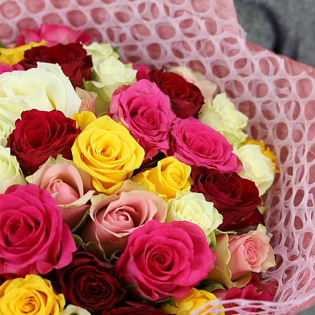 Букет из 51 розы микс (50 см) - Фото 3