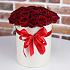 Шляпная коробка из 29 красных роз. N709 - Фото 3