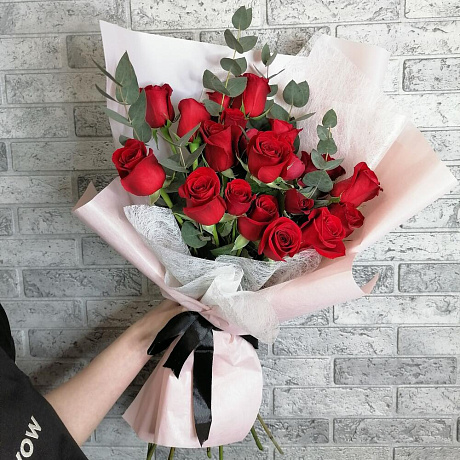 Букет цветов Бордо №163 - Фото 5