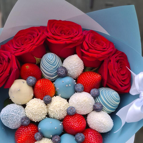 Букет Тиффани с розами - Фото 3