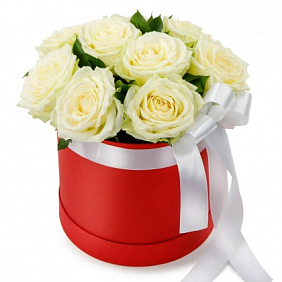 Цветы в коробке 9 роз Мондиаль №161