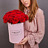 25 красных роз премиум в шляпной коробке - Фото 4