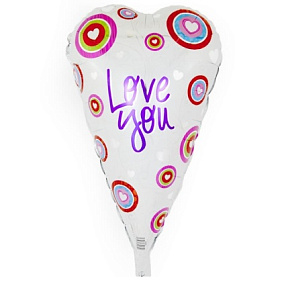 Фигура шар "Сердце Love You" белый 66 см