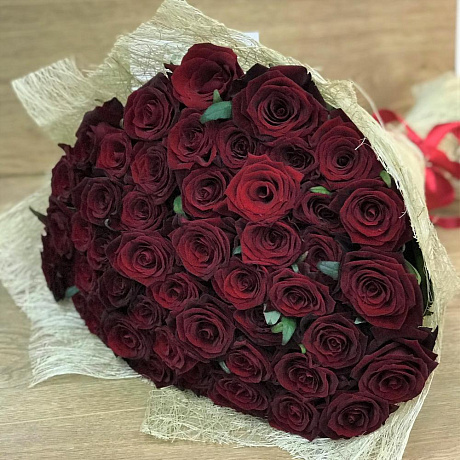 Букет из 51 красной розы (50 см) N369 - Фото 5