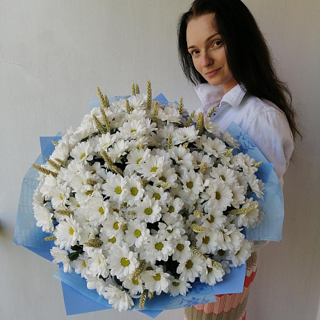 Большой букет из хризантем Ромашковое облако - Фото 2