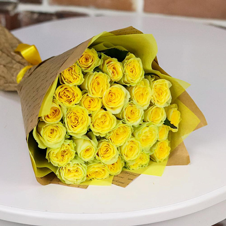 Букет из 29 желтых роз (50 см). N893 - Фото 4
