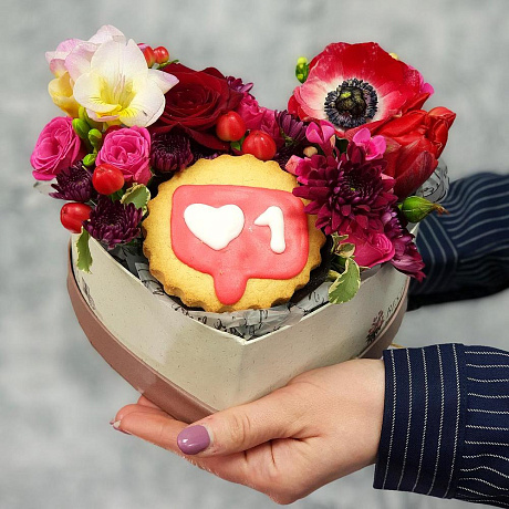 Букет цветов Счастливый Лайк для Валентинки - Фото 3