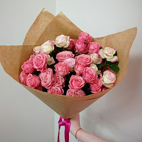 Микс кустовых пионовидных роз №162